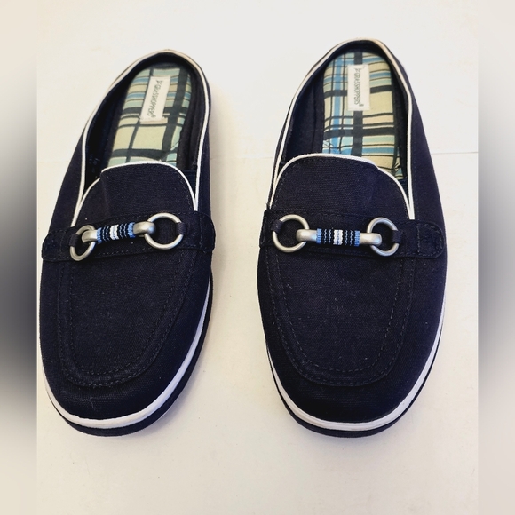 Grasshoppers Women's Mules Slip on Shoes Buckle Navy Blue Size 8 - Picture 4 of 13